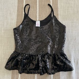 Black sequin tank top